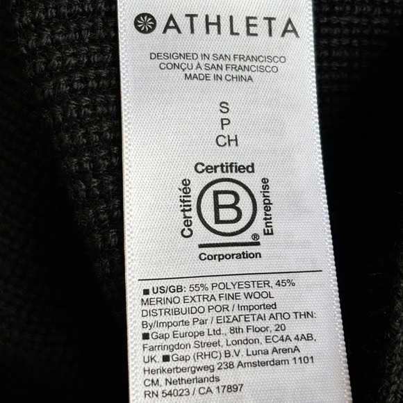 Athleta Black Hanover V-Neck Side Slit Sweater Size S NWT - Picture 8 of 14